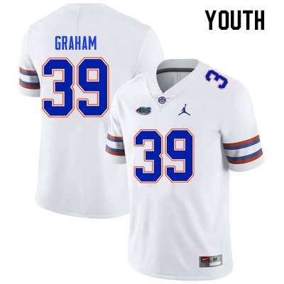 Youth Florida Gators #39 Fenley Graham NCAA Nike White Authentic Stitched College Football Jersey XAO2462OW